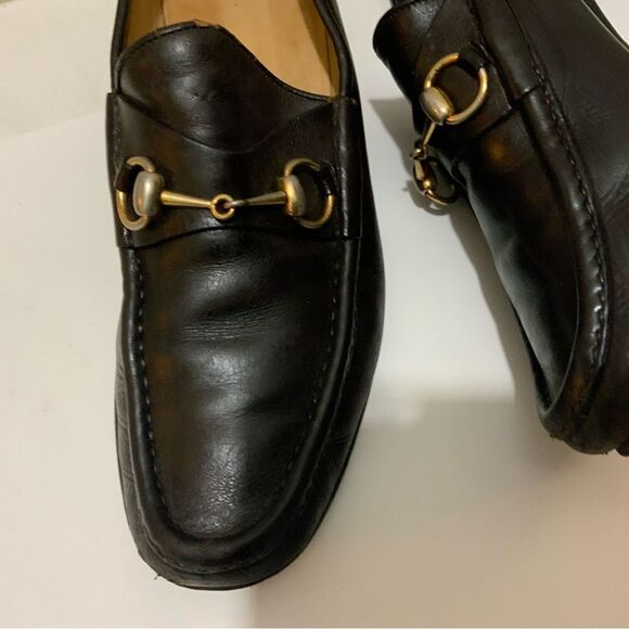 Vintage Gucci Classic Brown Leather Horsebit Loafers Men’s 43 1/2 S main image 9
